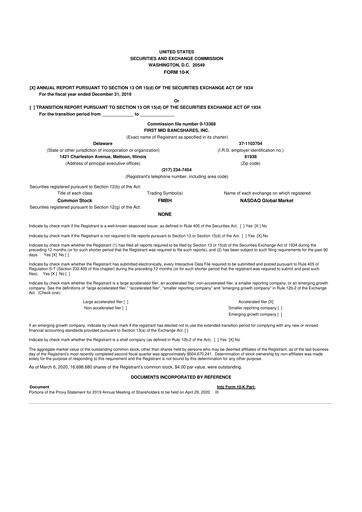 Thumbnail First Mid Bancshares 10-K Annual Report 2019