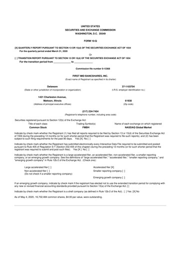 Thumbnail First Mid Bancshares 10-Q Quarterly Report FY2020 