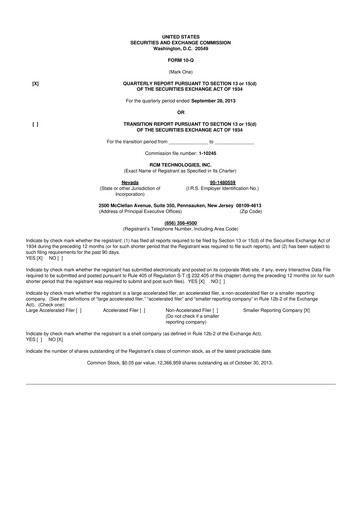 Thumbnail RCM Technologies 10-Q Quarterly Report FY2013 
