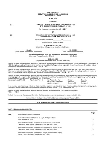 Thumbnail RCM Technologies 10-Q Quarterly Report FY2017 