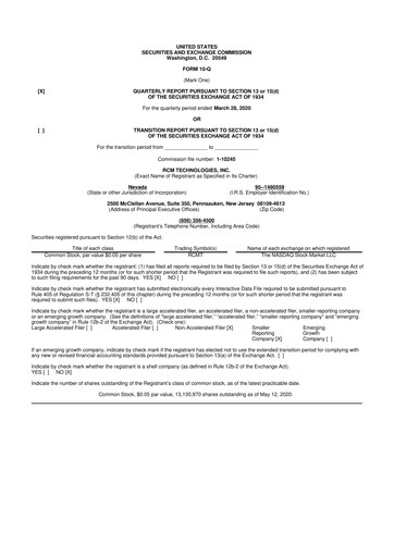 Thumbnail RCM Technologies 10-Q Quarterly Report FY2020 