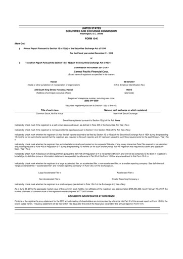 Thumbnail Central Pacific Financial 10-K Annual Report 2016