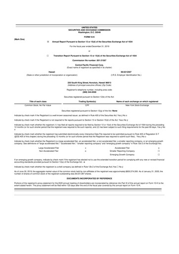 Thumbnail Central Pacific Financial 10-K Annual Report 2019