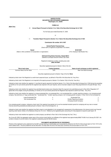 Thumbnail Central Pacific Financial 10-K Annual Report 2020