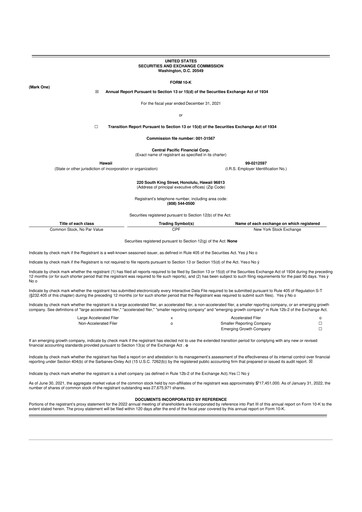 Thumbnail Central Pacific Financial 10-K Annual Report 2021