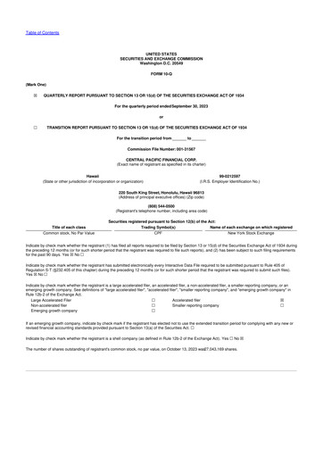 Thumbnail Central Pacific Financial 10-Q Quarterly Report FY2023 