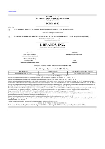 Thumbnail Bath & Body Works 10-K Annual Report 2020