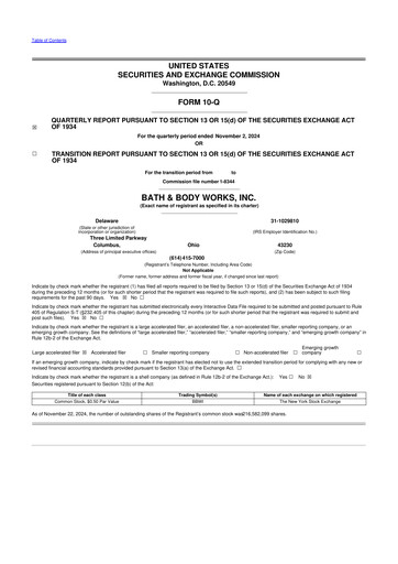 Thumbnail Bath & Body Works 10-Q Quarterly Report FY2024 