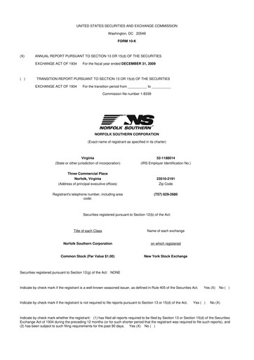 Thumbnail Norfolk Southern 10-K Annual Report 