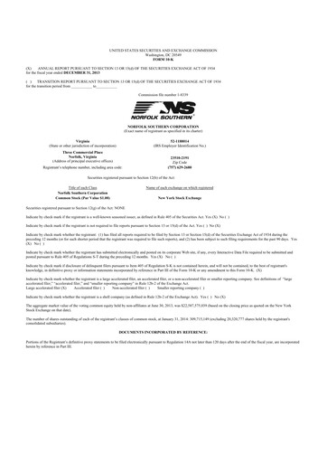 Thumbnail Norfolk Southern 10-K Annual Report 2013