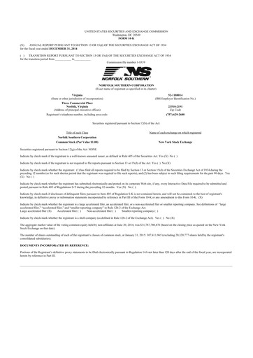 Thumbnail Norfolk Southern 10-K Annual Report 2014