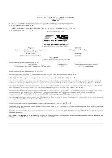Thumbnail Norfolk Southern 10-K Annual Report 2019