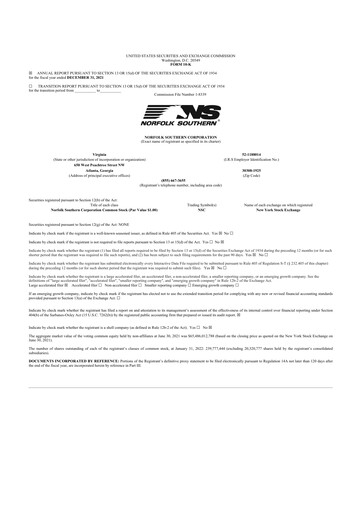 Thumbnail Norfolk Southern 10-K Annual Report 2021
