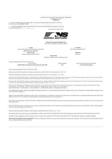 Thumbnail Norfolk Southern 10-K Annual Report 2023