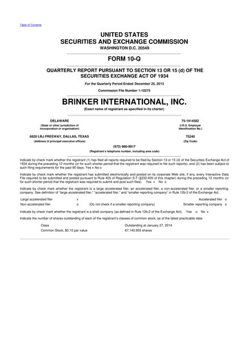 Thumbnail Brinker International
 10-Q Quarterly Report FY2014 