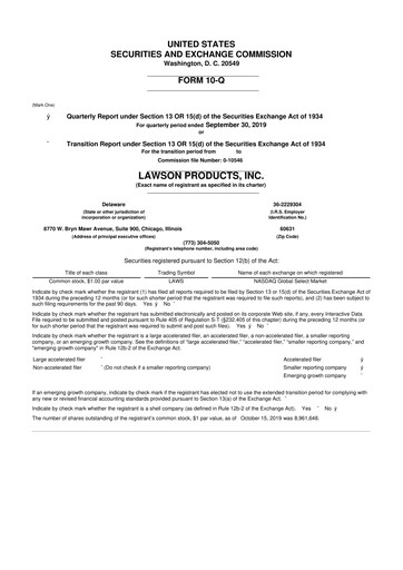 Thumbnail Distribution Solutions Group 10-Q Quarterly Report FY2019 