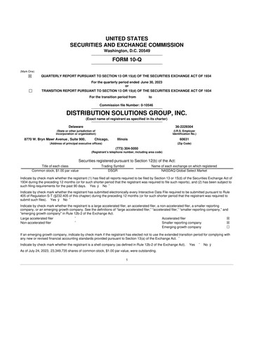 Thumbnail Distribution Solutions Group 10-Q Quarterly Report FY2023 