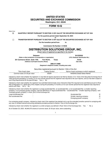 Thumbnail Distribution Solutions Group 10-Q Quarterly Report FY2023 