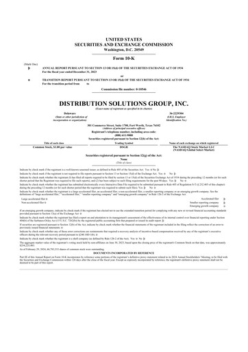 Thumbnail Distribution Solutions Group 10-K Annual Report 2023