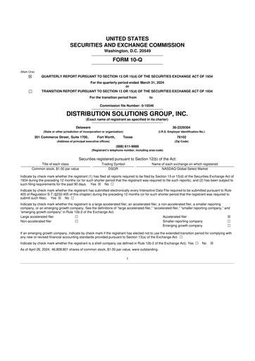 Thumbnail Distribution Solutions Group 10-Q Quarterly Report FY2024 