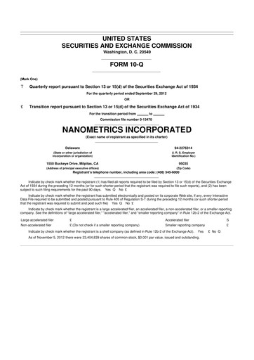 Thumbnail Onto Innovation 10-Q Quarterly Report FY2012 