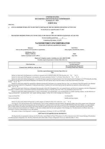 Thumbnail Onto Innovation 10-K Annual Report 2014