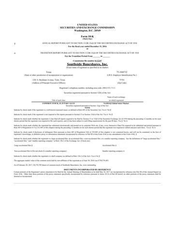 Thumbnail Southside Bancshares 10-K Annual Report 2016