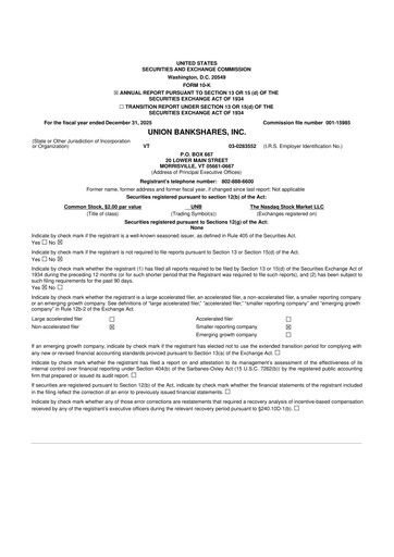 Thumbnail Union Bankshares 10-K Annual Report 2025