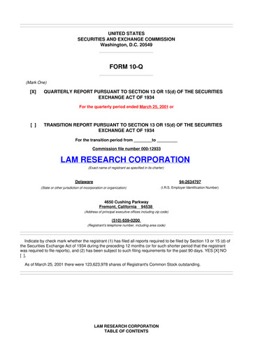Vorschaubild Lam Research 10-Q Quartalsbericht  