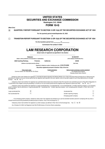 Vorschaubild Lam Research 10-Q Quartalsbericht 2023 