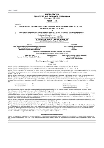 Thumbnail Lam Research 10-K Annual Report 2026