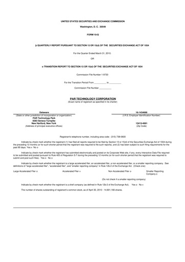 Thumbnail PAR Technology 10-Q Quarterly Report FY 