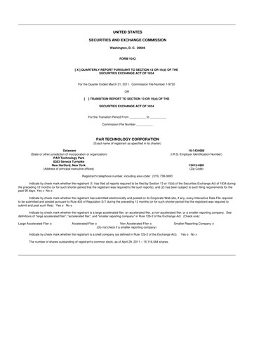 Thumbnail PAR Technology 10-Q Quarterly Report FY 