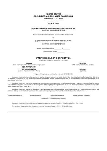 Thumbnail PAR Technology 10-Q Quarterly Report FY2011 