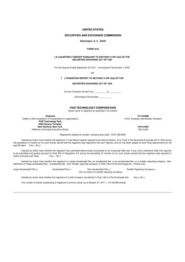 Thumbnail PAR Technology 10-Q Quarterly Report FY2011 