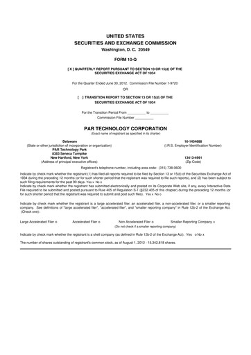 Thumbnail PAR Technology 10-Q Quarterly Report FY 