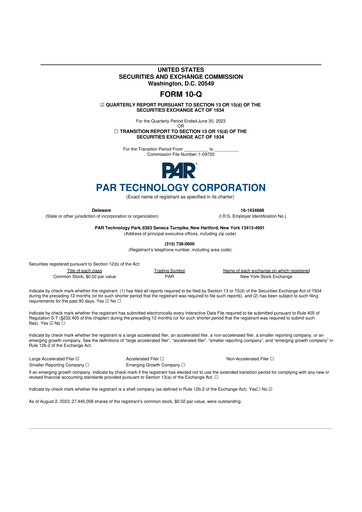 Thumbnail PAR Technology 10-Q Quarterly Report FY2023 