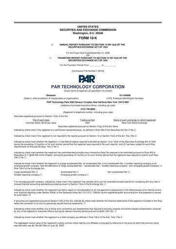 Thumbnail PAR Technology 10-K Annual Report 2025