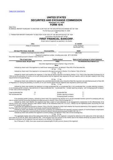 Thumbnail First Financial Bank
 10-K Annual Report 2023