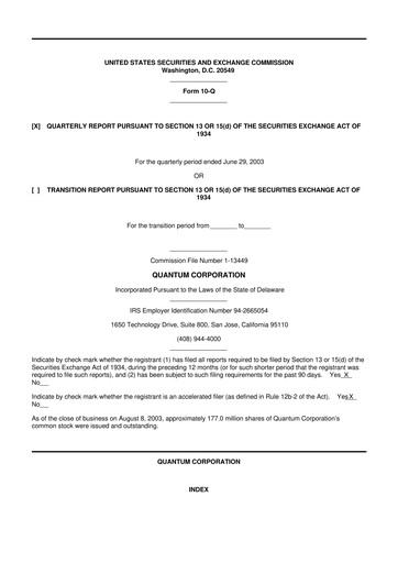 Thumbnail Quantum Corporation 10-Q Quarterly Report FY 