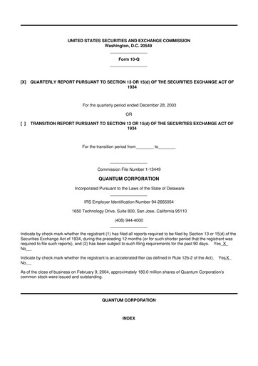 Thumbnail Quantum Corporation 10-Q Quarterly Report FY 