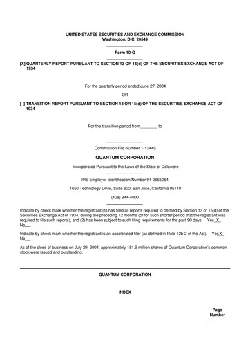 Thumbnail Quantum Corporation 10-Q Quarterly Report FY 