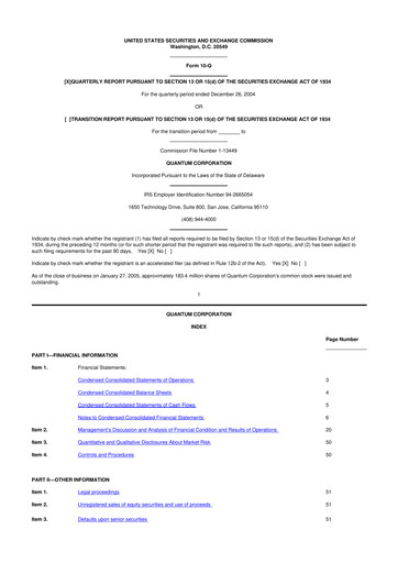 Thumbnail Quantum Corporation 10-Q Quarterly Report FY 