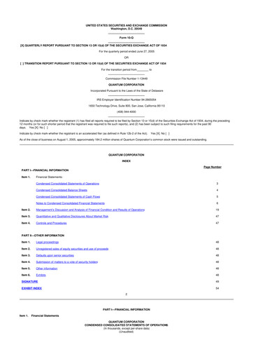 Thumbnail Quantum Corporation 10-Q Quarterly Report FY 