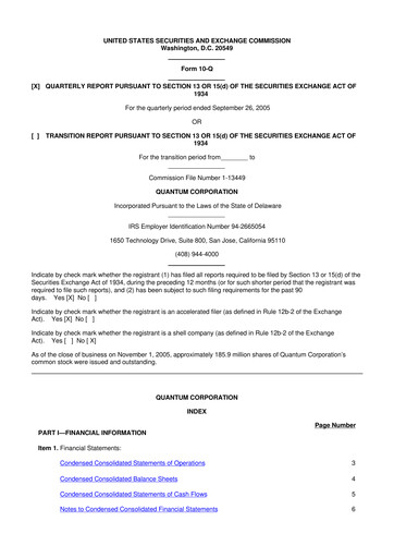 Thumbnail Quantum Corporation 10-Q Quarterly Report FY 