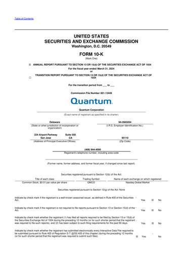 Vorschaubild Quantum Corporation 10-K Jahresbericht 2024