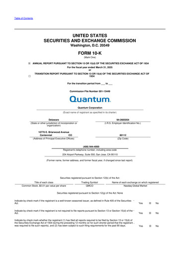 Vorschaubild Quantum Corporation 10-K Jahresbericht 2025