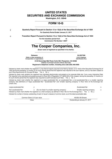 Vorschaubild Cooper Companies 10-Q Quartalsbericht 2017 