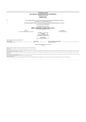 Thumbnail Cooper Companies 10-K Annual Report 2023
