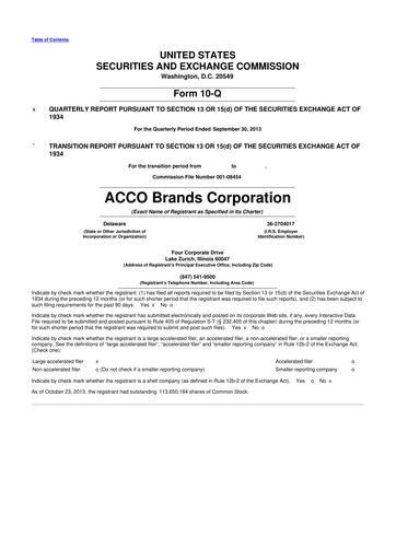 Thumbnail Acco Brands 10-Q Quarterly Report FY2013 